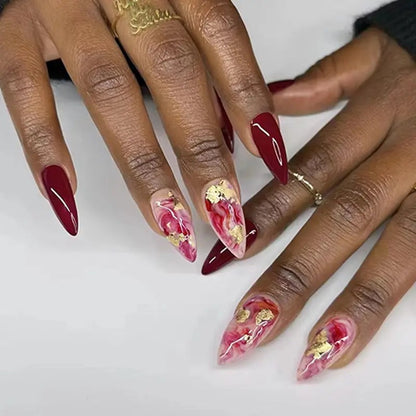 Red gold nails