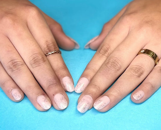 Soft Pink Glitter Nails