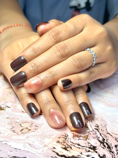 Brown glam nails