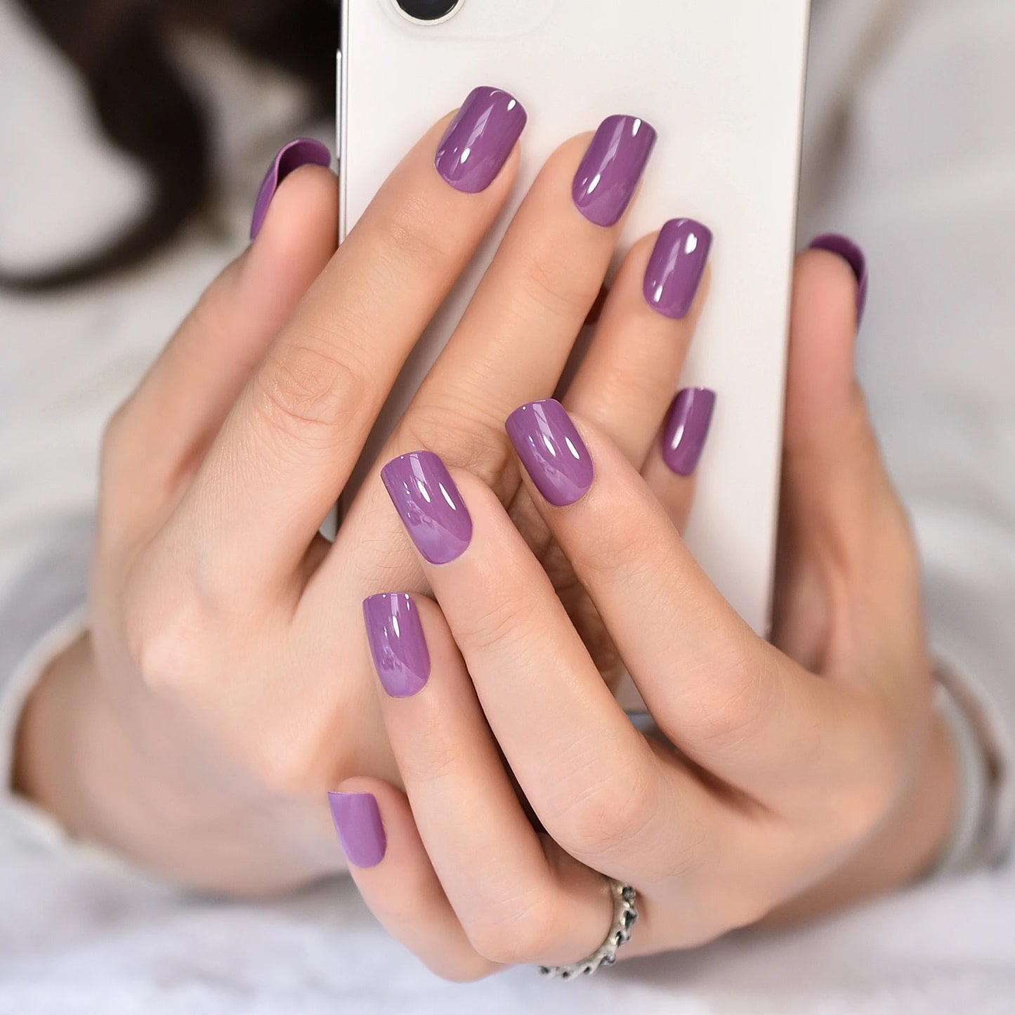 Solid purple nails