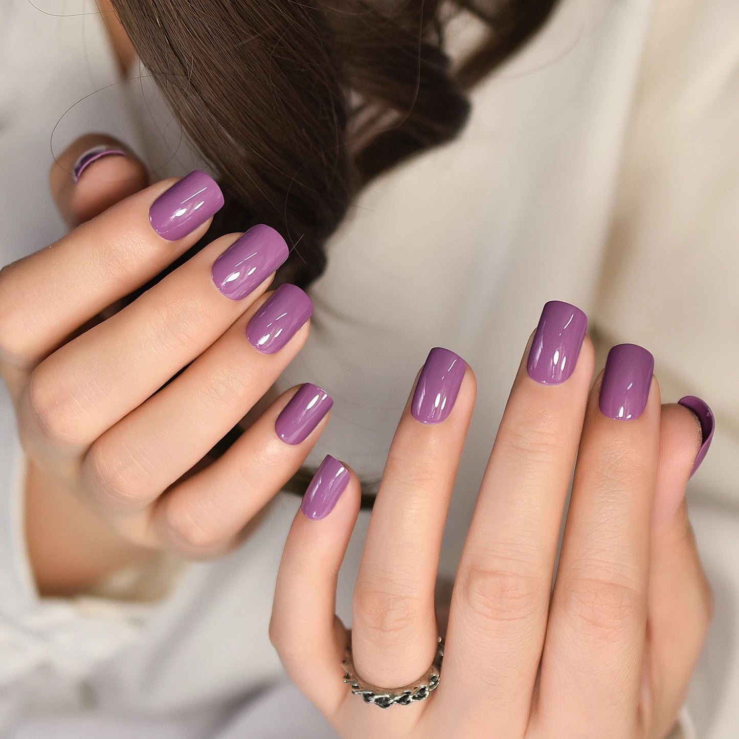 Solid purple nails