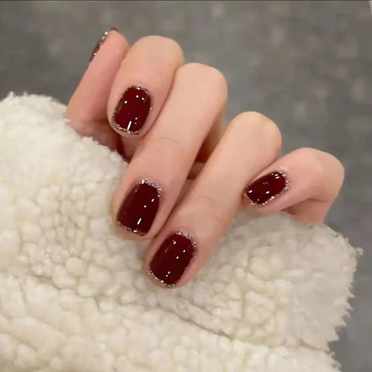 Red Glitter Nails