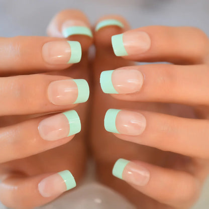 Mint French Nails