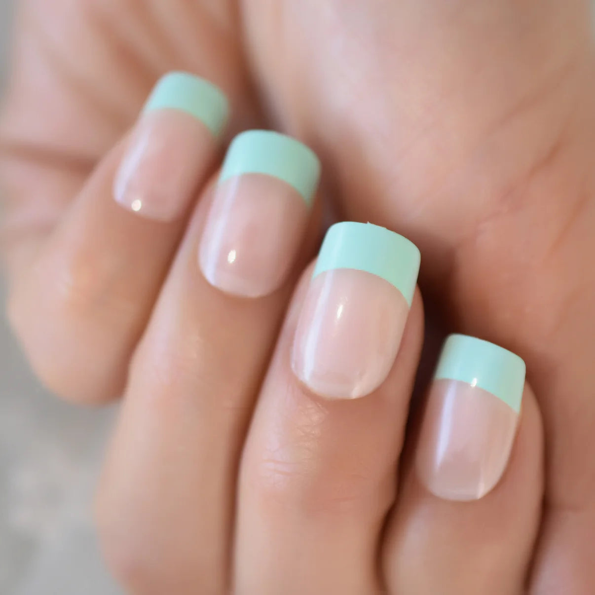 Mint French Nails