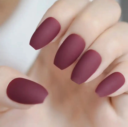 Matte mahroon nails