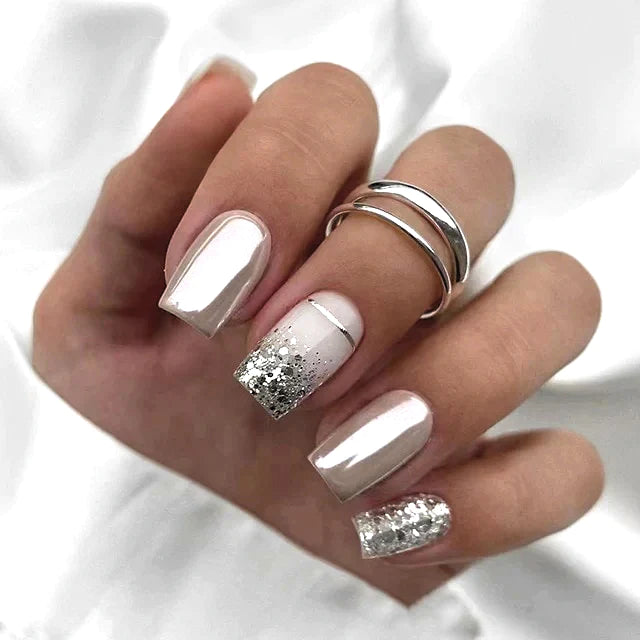 Silver Dust Nails